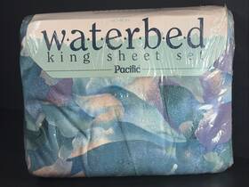 Pacific 034086973606 Vintage Waterbed Sheets King Floral New Joined Bottom