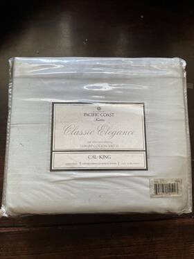 Pacific Coast 645470141923 Textiles King Size Silver - 4 Piece Sheet Set Cotton 200 Tc New