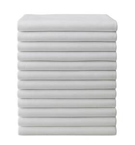 Fs12w Pacific Linens 12 Pack-flat Sheets White Poly-cotton Fs12w Pacific Linens 12 Pack-flat Sheets White Poly-cotton