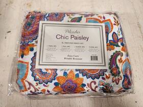 Palisades 845951075697 Collection Purple Yellow Pink Floral 4piece King Sheet Set