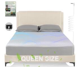 X004elmmvr Panbmao Grounding Sheet Queen 60x80 Fitted Bed Blue Cotton Silver Fiber