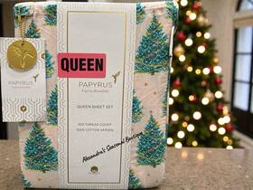 Papyrus 729016088917 Pink Christmas Tree 100% Cotton Sateen Queen 4 Pc Sheet Set Holiday New Papyrus 729016088917 Pink Christmas Tree 100% Cotton Sateen Queen 4 Pc Sheet Set Holiday New