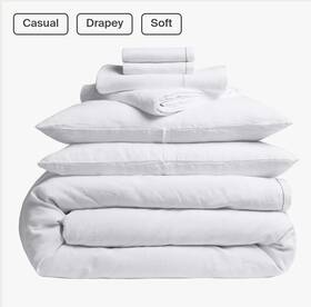 528194 Parachute Home - King Bed Bundle Heirloom Tencel Linen New Open Package 528194 Parachute Home - King Bed Bundle Heirloom Tencel Linen New Open Package