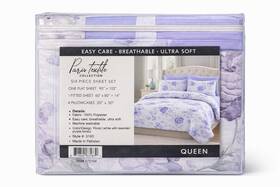 3183 Paris Textile Queen Sheet Set 6pc Ultra Soft Easy Care Floral 100% Polyester