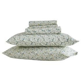 Patina Vie Maison Pw200175 Cotton Rayon From Bamboo Blend Sheet Set - King Blue Floral