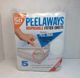 160-c Peelaway Peelaways Disposable Fitted Sheets Queen 5-layers Soft Sealed