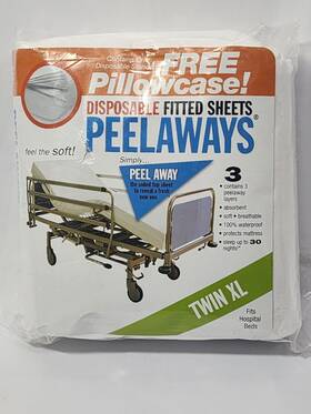 Peelaways 853187008150 3 Disposable Layers Fitted Twin Xl Wetproof Sheets With Pillowcase