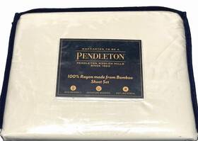 Pendleton 008889232208 Ivory Full Bamboo Twill 4p Sheet Set Rayon Anti-odor Antique White Crm