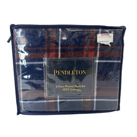 Pendleton 008889287246 100% Cotton 4 Piece Flannel Sheet Set King Size