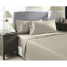 Ppc-800k-pl-sat-tp Perthshire Platinum Concepts 800 Thread Count Solid Sateen Sheet - 4 Piece Set King Taupe