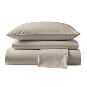 Co023770 Peru Pima Bed Sheet Set Twin Size 3 Pieces 100% Peruvian Cotton Percale Cooling Latte