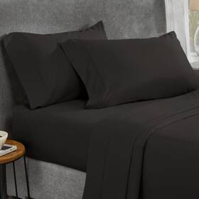Pieridae 056557518487 Twin Xl Sheets Set - Black 3 Piece Ultra Soft Breathable Dou