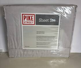 0100654 Pike Street Rn#0100654 Twin Sheet Set Light Gray Solid Color Rectangular Bedroom