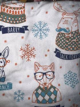 Pillowfort 191908969695 Queen Blue Snowflake And Forest Animals 4-piece Sheet Set Pre Owned