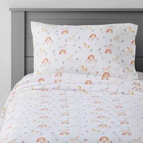 80775173 Pillowfort Queen Unicorn Cotton Sheet Set -