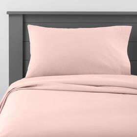 80775174 Pillowfort Queen Solid Cotton Kidsft Sheet Set Pink -