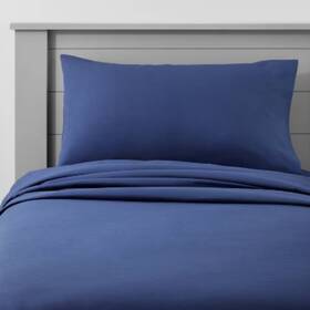 80775177 Pillowfort Queen Solid Cotton Sheet Set Navy - 80775177 Pillowfort Queen Solid Cotton Sheet Set Navy -