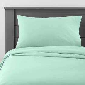 80775189 Pillowfort Queen Solid Cotton Sheet Set - Mint Green