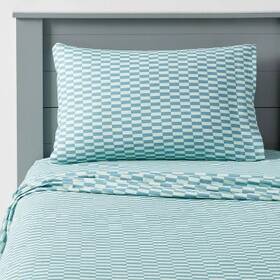 86702781 Pillowfort Queen Cotton Sheet Checker -