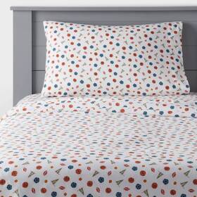 91652435 Pillowfort Full Boy Sport Kidsft Cotton Sheet Set -