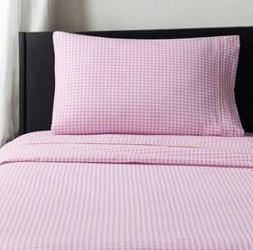 94159884 Pillowfort Queen Gingham Kidsft Cotton Sheet Set -