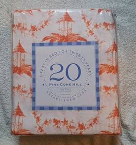 Pine Cone Hill 614099208256 New Full Size Sheet Set Orange Tiki Toile Flat Pillowcase Pine Cone Hill 614099208256 New Full Size Sheet Set Orange Tiki Toile Flat Pillowcase