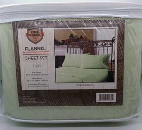 Pine Creek 022143568452 Flannel Twin Size Sheet Set 100% Cotton Tender Greens 3 Piece Pine Creek 022143568452 Flannel Twin Size Sheet Set 100% Cotton Tender Greens 3 Piece