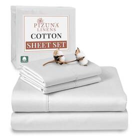 Pizuna 619775025912 Pure 100% Cotton Sheets California King Size Luxurious 400 Thread Coun