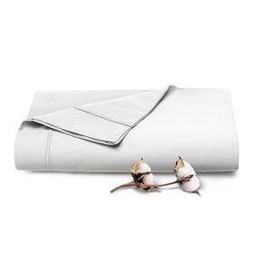 Pizuna 826763143187 Pure 100% Cotton Flat Sheets Only Full White 1 Pc Luxurious 400 Thread