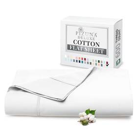 Pizuna 840135638460 Pure 100% Cotton Flat Sheets Only Queen White 1 Pc 600 Thread Count Long S Pizuna 840135638460 Pure 100% Cotton Flat Sheets Only Queen White 1 Pc 600 Thread Count Long S