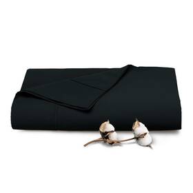 Pizuna 840135693599 Pure 100% Cotton Flat Sheets Only Twin Xl Black 1 Pc Luxurious 400 Thr