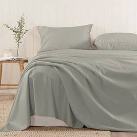 Pizuna 905526025181 Pure 100% Cotton Flat Sheets Only King Silver 1 Pc 600 Thread Count Long S