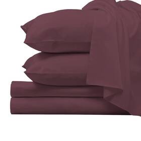 Pizuna 905526034893 Pure 100% Luxury Cotton Full Size Bed Sheets Set Dark Purple 1000 Thre