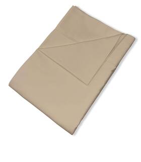 Pizuna 905526045660 Pure 100% Cotton Flat Sheets Only Full Simply Taupe 1 Pc 600 Thread
