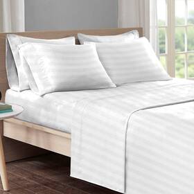 Pizuna 905526070426 Cotton Sheets Twin Size 300 Thread Count Long Staple Soft Sate