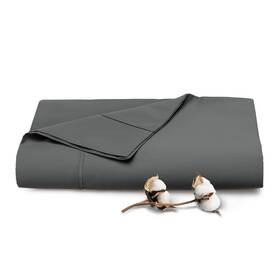 Pizuna 905526138614 Pure 100% Cotton Flat Sheets Only Full Dark Grey 1 Pc Luxurious 400 Thread