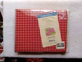 Plej 028927624741 Gingham Twin Sheet Set Derby Red Checker 200 Thread Count 100% Cotton New