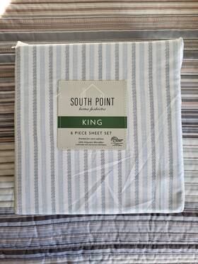 Point-home 840125928335 King Size South Fashions Microfiber 6-piece Sheet Set Stitch Stripe B