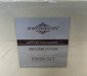 Pointehaven 002103517638 Ultra Soft 100% Cotton Sand Solid 170 Gsm Flannel 3pc Twin Sheet Set