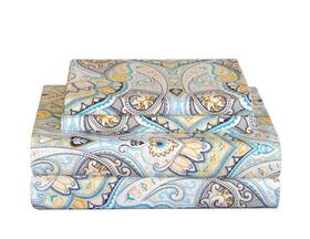 200p-q-cypress Pointehaven Bedding 4 Pieces Queen 100% Cotton Percale Sheets- Printed Bed Sheet And Pillow