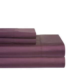 400df-qnplum Pointehaven 400 Thread Count Deep Pocket 100% Sheet Set Queen Plum