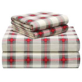 Pointehaven 810001152246 180 Gsm Luxury 100% Soft Cotton Printed Flannel Sheet Set Full Manchester -