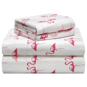 Pointehaven 810001152529 180 Gsm Velvet Feel Luxury 100% Cotton Printed Flannel Sheet Set Twin Flami