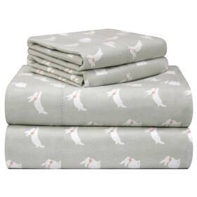 Pointehaven 810001152604 180 Gsm Velvet Feel Luxury 100% Cotton Printed Flannel Sheet Set Twin Xl Bu