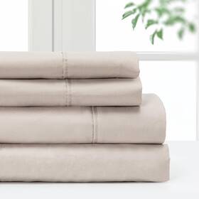 Pointehaven 810001157760 Bedding King Bed Sheet Set- 4 Pieces Bedding- 100% Polyester Microfiber- Supe