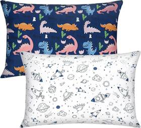 Poocen 744173658667 Print Toddler Pillowcases Set Of 2 - Fits Queen 30x20 Inch Space Dinosaur