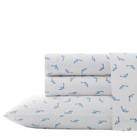 54626675 Poppy & Fritz Twin Xl Printed Pattern Percale Cotton Sheet Set Dolphin - 54626675 Poppy & Fritz Twin Xl Printed Pattern Percale Cotton Sheet Set Dolphin -