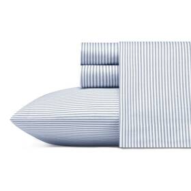 54626678 Poppy & Fritz Queen Printed Pattern Percale Cotton Sheet Set Blue Stripe - 54626678 Poppy & Fritz Queen Printed Pattern Percale Cotton Sheet Set Blue Stripe -