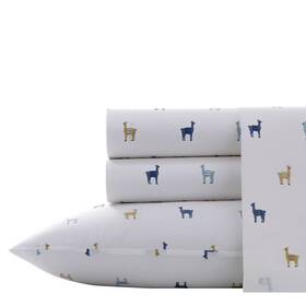 54626693 Poppy & Fritz Twin Printed Pattern Percale Cotton Sheet Set Llama - And