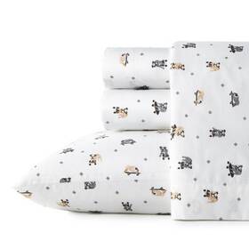77440508 Poppy & Fritz Twin Xl Printed Pattern Percale Cotton Sheet Set Skateboard Bulldog -